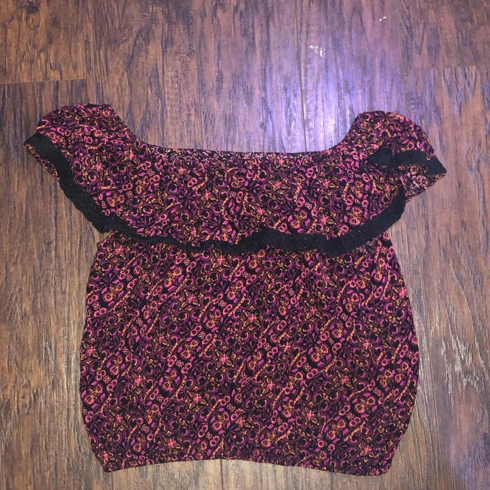 trendy floral off the shoulder